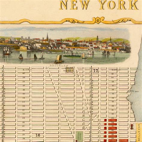 City Plan Of New York In 1851 Framed