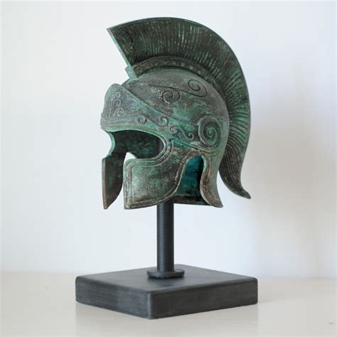 Ancient Greek Bronze Museum Replica Of Spartan Officer Helmet 387