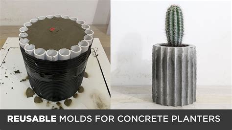 Place the molds on a level surface. DIY Concrete Planters Cast in REUSABLE MOLDS - YouTube