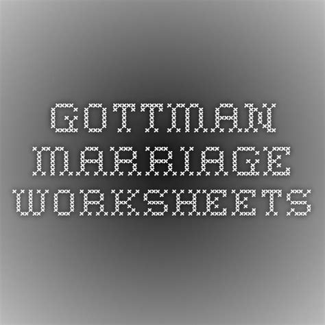 Gottman Marriage Worksheets Neilvenketramen