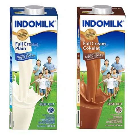 Jual Susu Uht Full Cream Plain Dan Cokelat Indomilk 1 Liter Shopee Indonesia