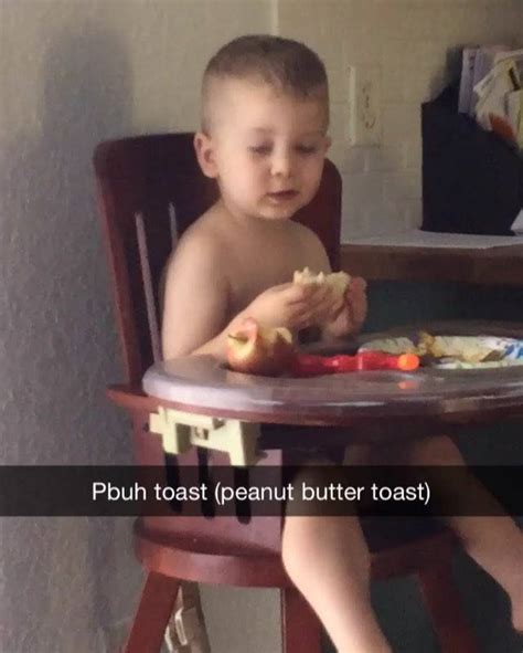 I Could Watch This All Day He Seriously Love His Peanut Butter Toast