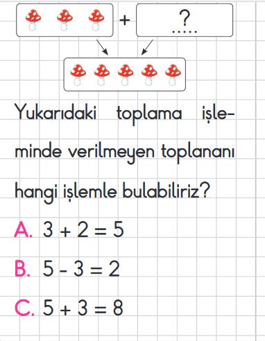 1 Sınıf Matematik Toplama Çıkarma İlişkisi Zihinden Çıkarma Testi