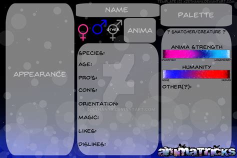 Animatricks Character Bio Template V2 By Xzethanyx On Deviantart