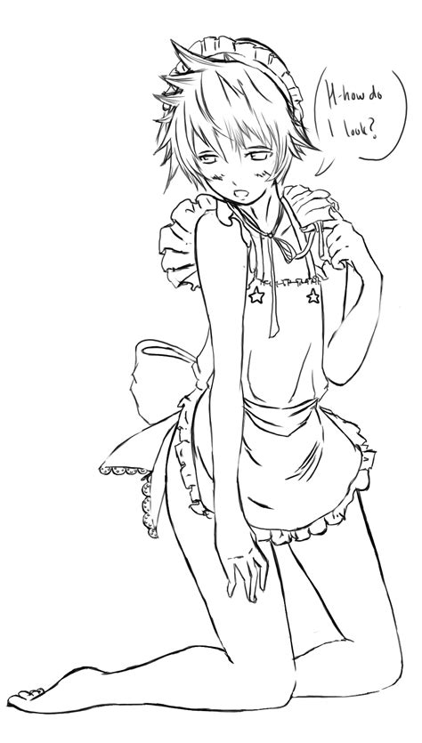 Lineart : Maid Boy by songfly on DeviantArt