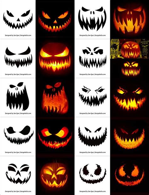 Free Scary Pumpkin Carving Patterns Templates Printable