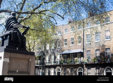 Bloomsbury Square Park Gardens With Statue Of Charles James Fox And