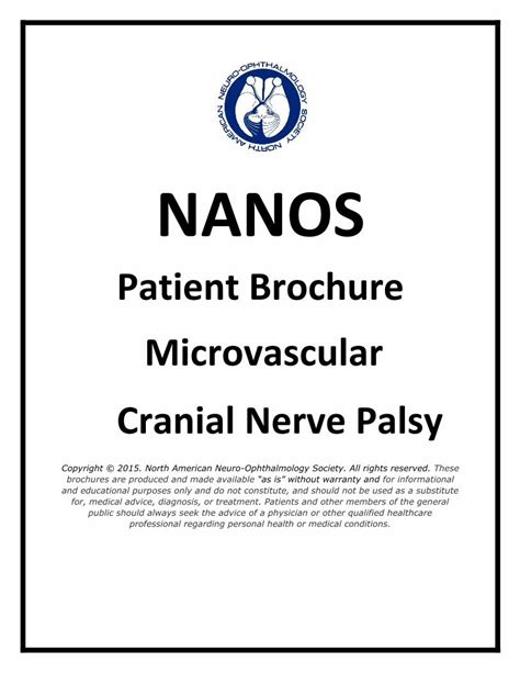 Pdf Nanos Patient Brochure Microvascular Cranial Nerve Palsy