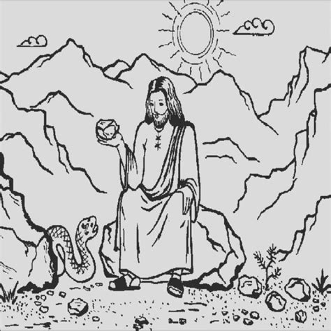 Jesus Is Tempted Coloring Page Raquelropbass
