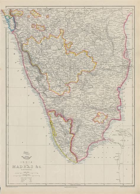 Old And Antique Prints And Maps India Madras Tamil Nadu Kerala