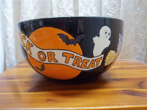 Large Halloween Candy Bowl Ceramic Whimsical Colorfull Etsy