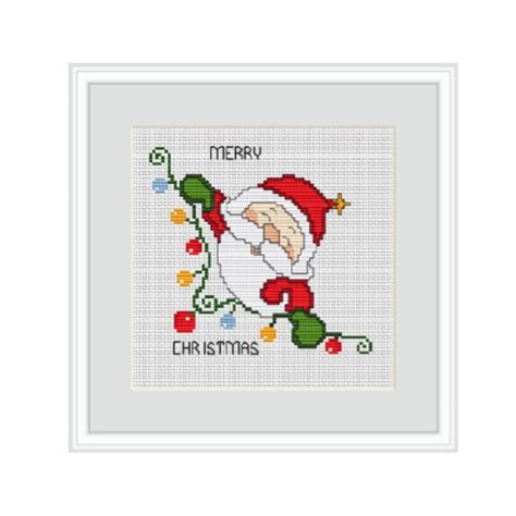 santa claus cross stitch chart merry christmas cross stitch etsy