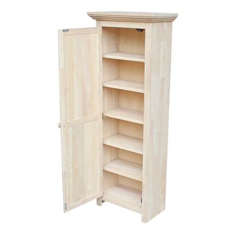 7 kitchen pantry cabinet unfinished oak 7 x 24 x 12. International Concepts Solid Parawood Storage Cabinet in ...