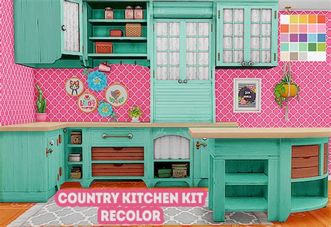 Country Kitchen Kit Recolored From Linacherie Sims 4 Downloads