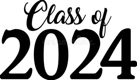 Class Of 2024 Block Graphic With Cap Stock Vector Illustration Of