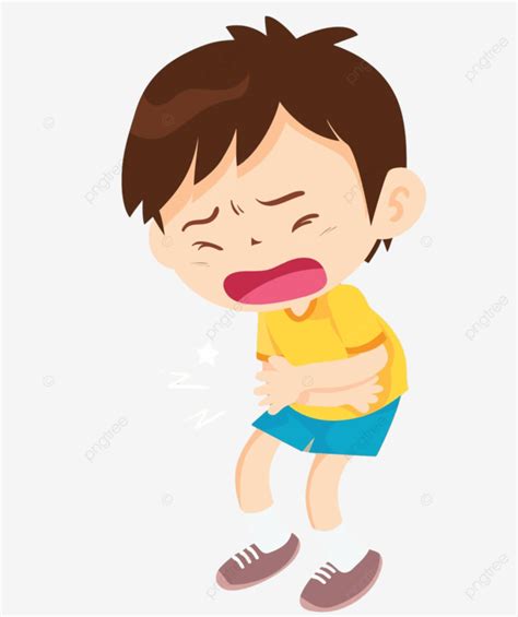 Boy Have Stomach Ache Kids Character Boy Vector Kids Character Boy