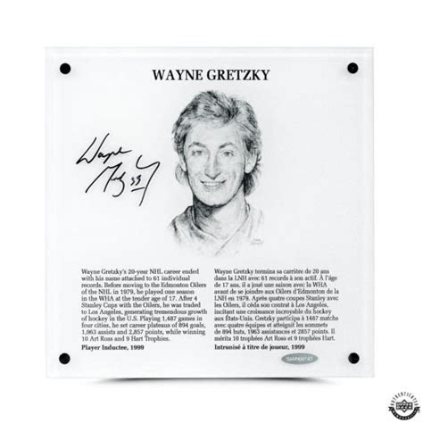 Wayne Gretzky Autographed Hockey Hall Of Fame Plaque