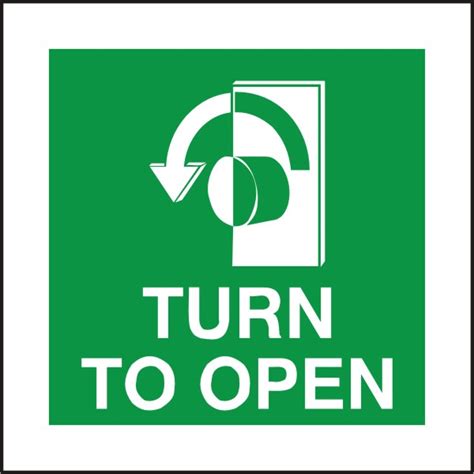 Fire Exit Turn To Open Sign Anti Clockwise Arrow Discount Fire Supplies