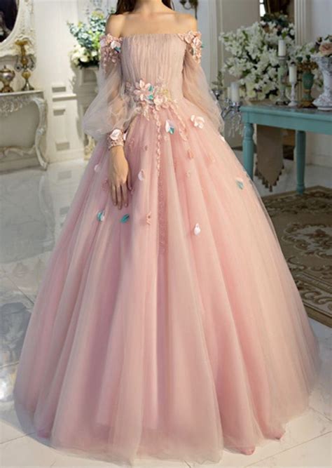 sgd219 a line princess blush pink fairy tale prom dresses floor length dresses on… unique prom