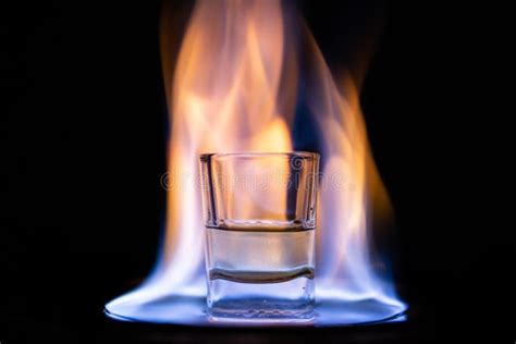 Burning Alcohol In Flask Stock Image Image Of Middle 3435977