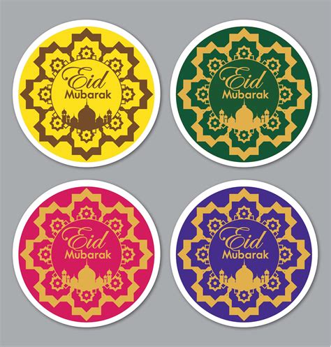 Eid Mubarak Ramadan Stickers Labels Gloss Matt 4 Colours Etsy Australia