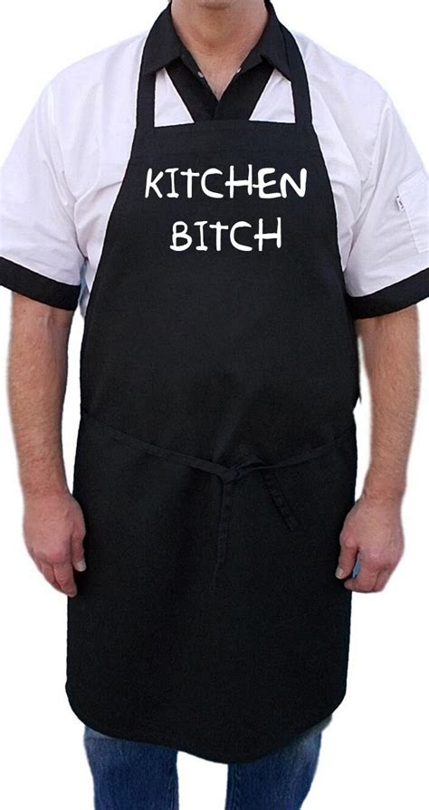 Funny Cooking Aprons Kitchen Bitch Adults Black Apron Novelty Etsy