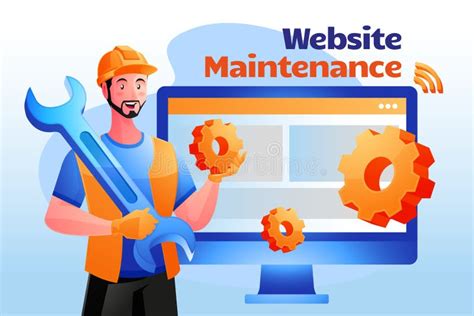 Website Maintenance, Update System, Development Website Stock Vector
