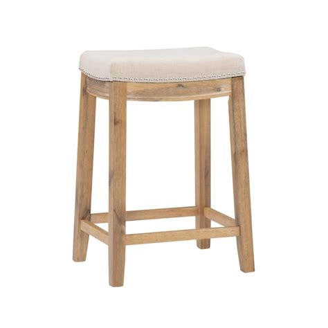 Linon Claridge Rustic Brown Counter Height Upholstered Bar Stool In The