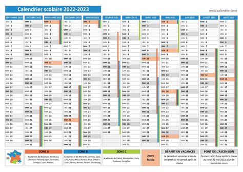 Dates Des Vacances Scolaires 2022 2023 Calendrier Scolaire 2022 2023
