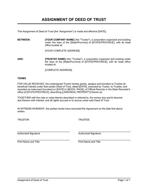 Deed Of Trust Template South Africa