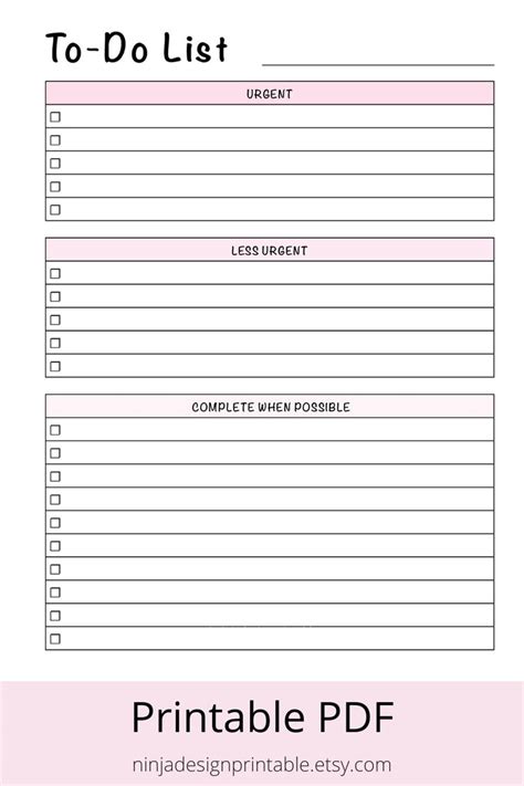 Printable Priority To Do List With Checkboxes Etsy Canada To Do