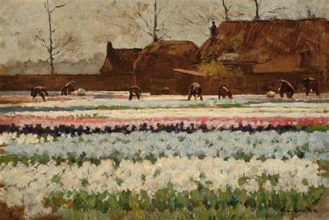 Bulb Gathering Anton L Koster Dutch 1859 1937 Tulip Fields Dutch