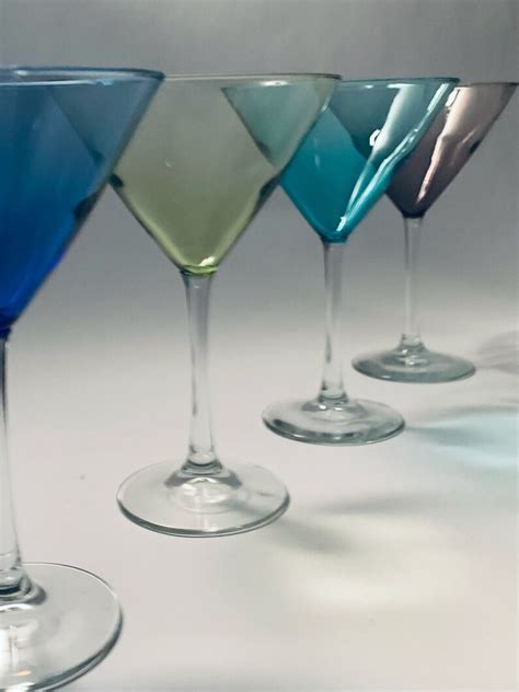 Fun Funky Martini Glasses Set Of 4 Etsy