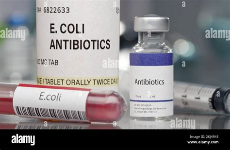 Li Antibiotics And Antibodies In Medial Lab With Syringe Stock