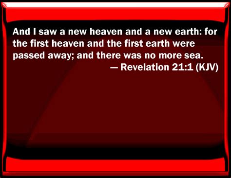 Revelation 211 And I Saw A New Heaven And A New Earth For The First