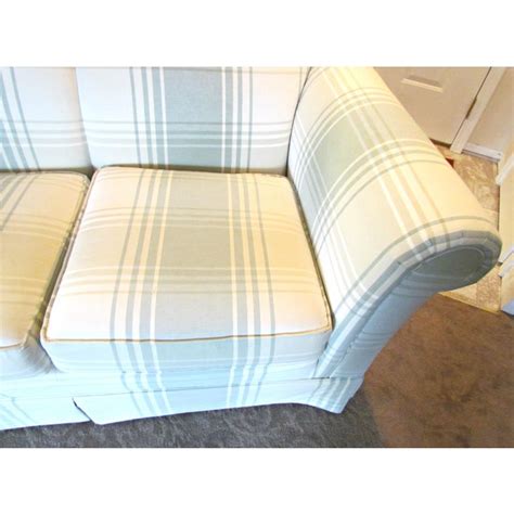 Clayton Marcus Plaid Sofa With Slipcover Chairish