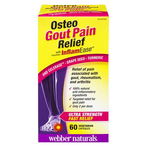 Webber Naturals Osteo Gout Pain Relief With Inflamease 60s London