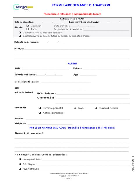 Remplissable En Ligne Formulaire Demande Dadmission Faxer Email