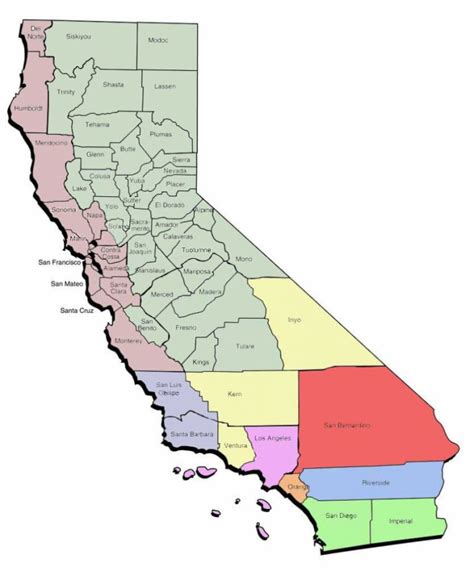 Northern California Area Code Map And Travel Information Download