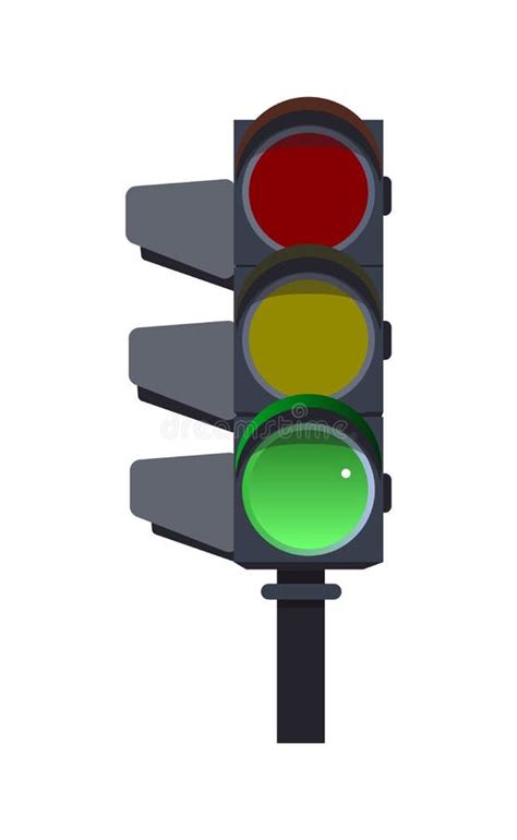 Traffic Light Green Signals Walk Go Flat Illustration Safety