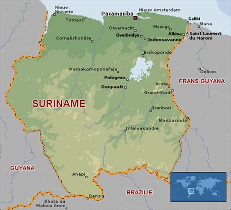 Republic of suriname / republic of suriname. Topografie - Suriname