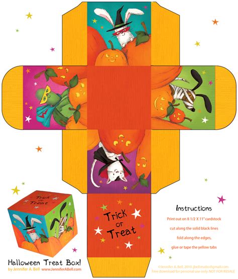 We Love To Illustrate Free Printable Halloween Treat Box