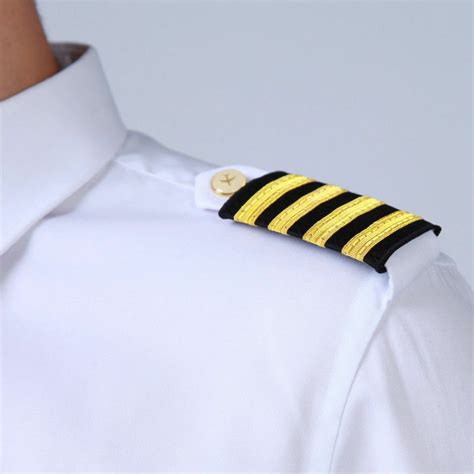 4 Bar Gold Airline Pilot Epaulets Captain Shoulder Board Insignia