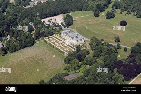 Aerial View Of Harewood House Near Leeds West Yorkshire Taken From