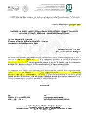 Carta De No Inconveniente Para Llevar A Cabo Protocolos De