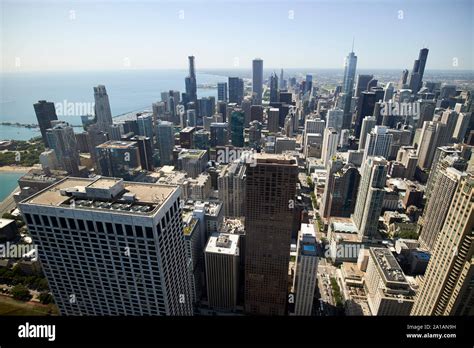 View Over Streeterville And Chicago Loop Seen Through The Windows Of