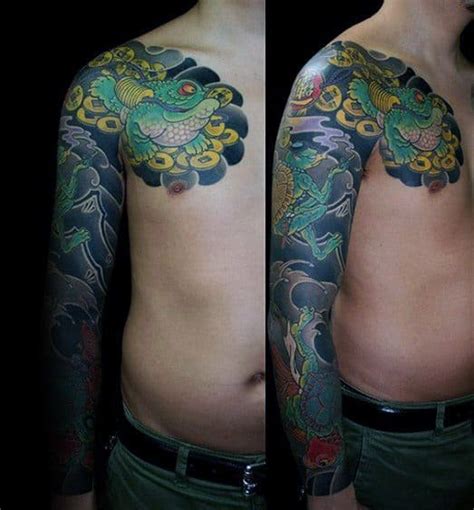 Aphrodite, the greek goddess of love and beauty, was supposed to have held the frog as sacred, and in this culture also saw frog tattoos as protective; 60 Japanese Frog Tattoo Ideas For Men - Amphibian Designs