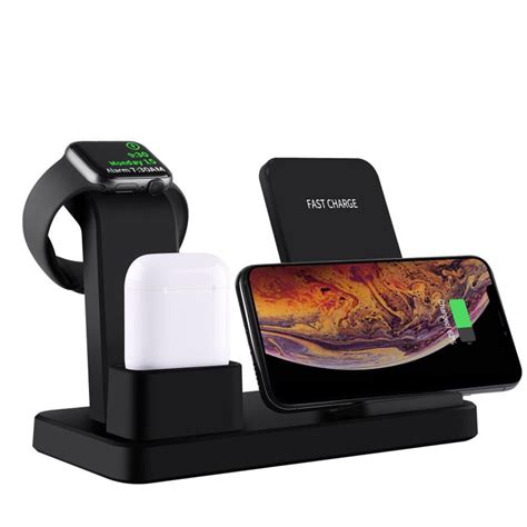 Wireless Charger Zhike 3 In 1 Qi Certified 15w Fast Charging Station