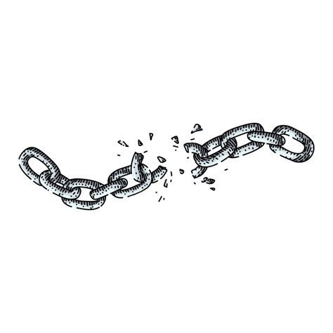 Broken Chain Hand Drawn Vector Power Steel Stress Png And Vector