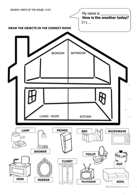 Parts Of The House Worksheet